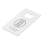 Bedrijfs Bedrijfs Professionele Logo Creditkaart Flessenopener (Voorkant Gekanteld)