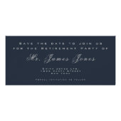 Bedrijfs Blauw sparen de Datum Grauwe Zilver Tekst Reclamekaart (Achterkant)