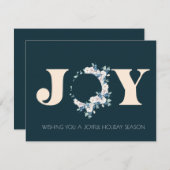 Bedrijfs botanische Joy Kerstkrans Notitiekaartje (Voorkant / Achterkant)