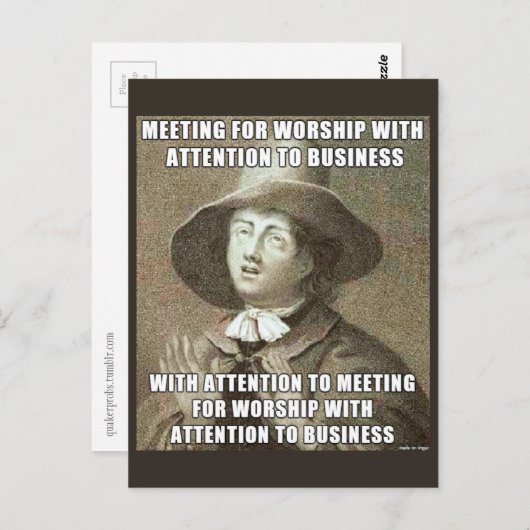 Bedrijfs Briefkaart van de Vergadering (Voorkant / Achterkant)