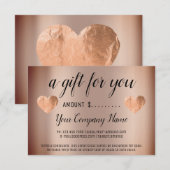 Bedrijfs Cadeaucertificaat Eenvoudig Koper Roos Ha (Voorkant / Achterkant)