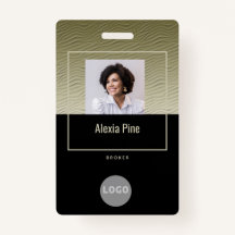 Bedrijfs Classy Gold Employee ID Logo Naam Foto