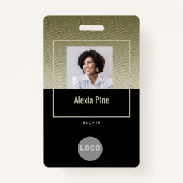 Bedrijfs Classy Gold Employee ID Logo Naam Foto Badge