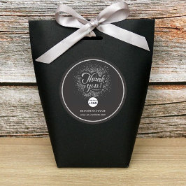 Bedrijfs Collectief Dank u Silver | LOGO toevoegen Ronde Sticker