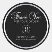 Bedrijfs Collectief Dank u Silver | LOGO toevoegen Ronde Sticker (Voorkant)