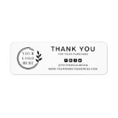 Bedrijfs Dank u Aangepaste Logo Sociale Media Etiket (Voorkant)