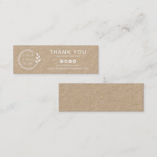 Bedrijfs Dank u Aangepaste Logo Sociale Media Mini Visitekaartje (Voorkant / Achterkant)