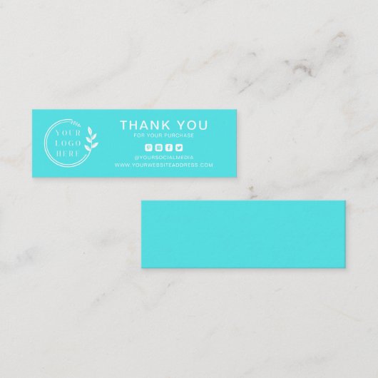 Bedrijfs Dank u Aangepaste Logo Sociale Media Mini Visitekaartje (Voorkant / Achterkant)