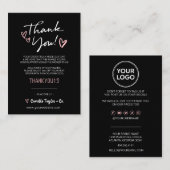 Bedrijfs Dank u & Code van de Korting | Modern  Klantenkaartje (Voorkant / Achterkant)