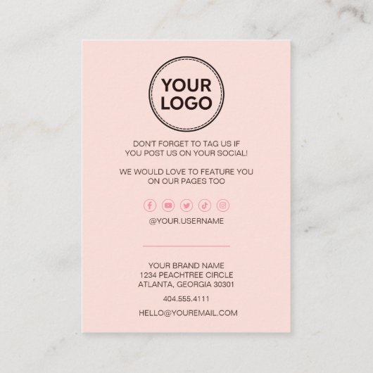 Bedrijfs Dank u & Code van de Korting | Modern Loy Klantenkaartje (Achterkant)