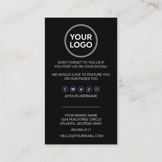 Bedrijfs Dank u & Code van de Korting | Modern Loy Klantenkaartje (Achterkant)