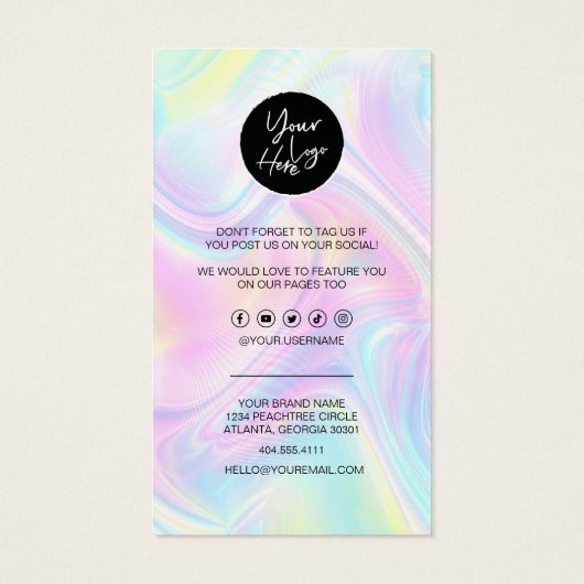 Bedrijfs Dank u & de Holografisch van de Code van  Visitekaartje (Achterkant)