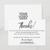 Bedrijfs Dank u Elegant Manuscript Vette Douane Bedankkaart (Voorkant / Achterkant)