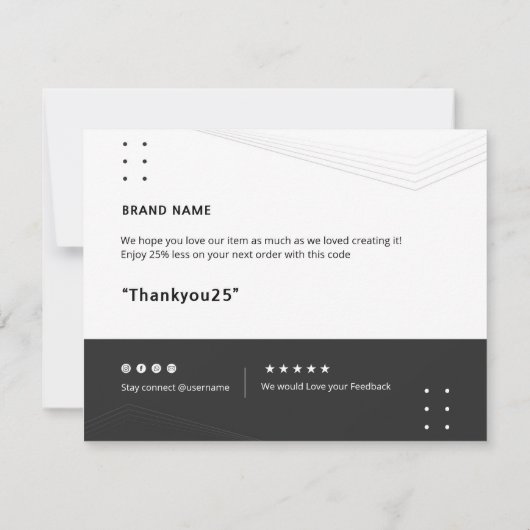 Bedrijfs Dank u Kaart (Achterkant)