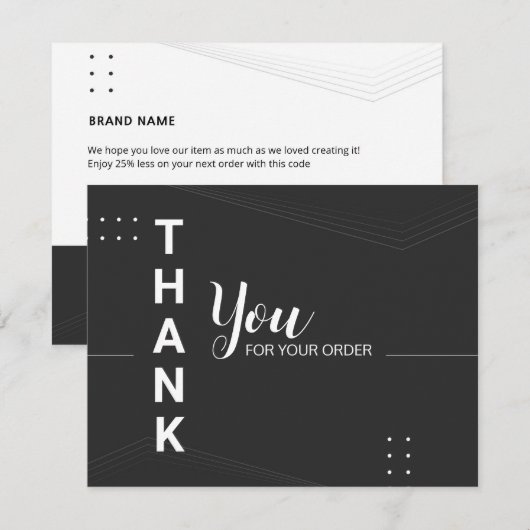 Bedrijfs Dank u Kaart (Voorkant / Achterkant)