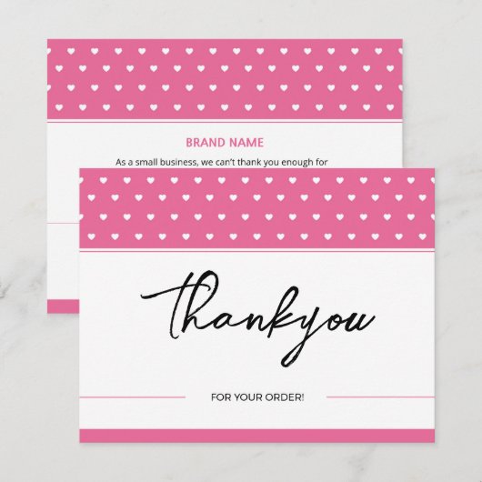 Bedrijfs Dank u Kaart (Voorkant / Achterkant)