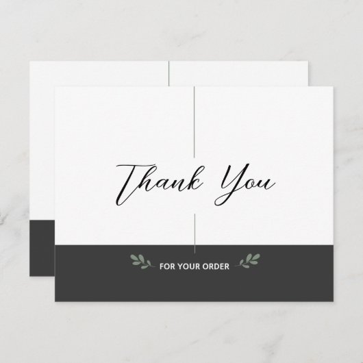 Bedrijfs Dank u Kaart (Voorkant / Achterkant)