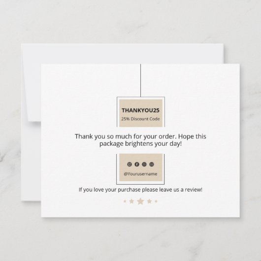 Bedrijfs Dank u Kaart (Achterkant)