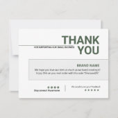 Bedrijfs Dank u Kaart (Voorkant)
