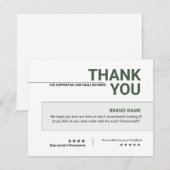 Bedrijfs Dank u Kaart (Voorkant / Achterkant)