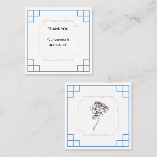 Bedrijfs Dank u Kaart Vierkante Visitekaartje (Voorkant / Achterkant)