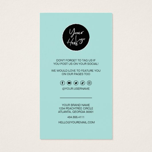 Bedrijfs Dank u & Korting Code Moderne Harten Visitekaartje (Achterkant)