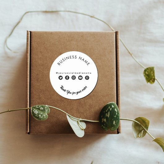 Bedrijfs Dank u Verpakking de Sociale Media van he Ronde Sticker