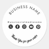 Bedrijfs Dank u Verpakking de Sociale Media van he Ronde Sticker (Voorkant)