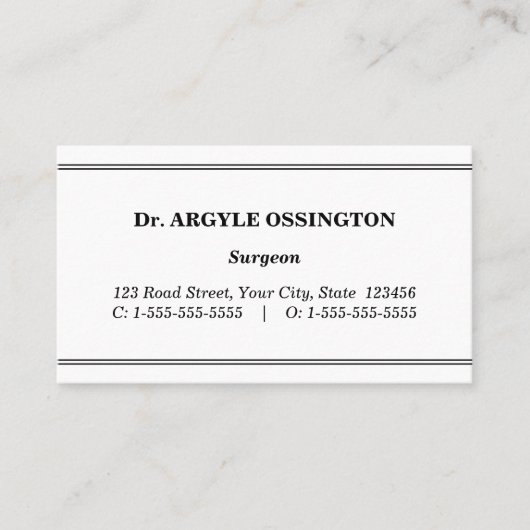 Bedrijfs, Dapper & Eenvoudig Visitekaartje (Voorkant)