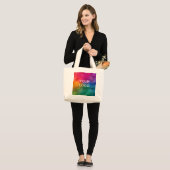 Bedrijfs de Aangepaste Logo van het Bedrijf upload Grote Tote Bag (Voorkant (model))