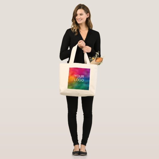 Bedrijfs de Aangepaste Logo van het Bedrijf upload Grote Tote Bag (Voorkant (model))