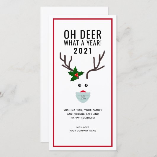 Bedrijfs de Logo van de Versterking van de Kerst v Feestdagenkaart (Voorkant / Achterkant)