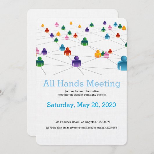 Bedrijfs de Uitnodiging van het Team van het Netwe (Voorkant / Achterkant)