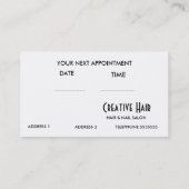 Bedrijfs- en benoemingskaart afsprakenkaartje (Achterkant)