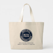 Bedrijfs- en merk Logo Company Events toevoegen Grote Tote Bag (Achterkant)