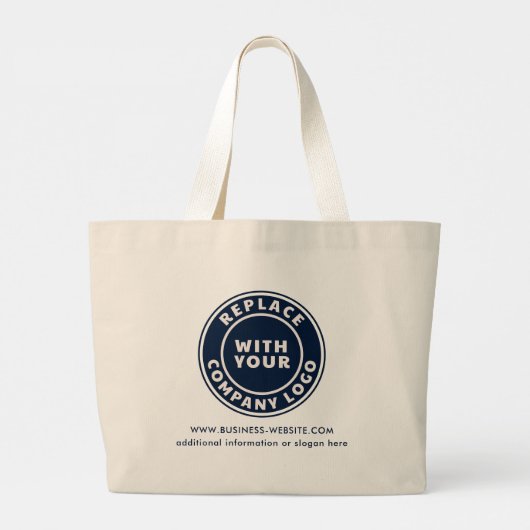 Bedrijfs- en merk Logo Company Events toevoegen Grote Tote Bag (Achterkant)