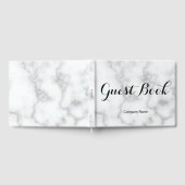 Bedrijfs Faux Wit Marmer Bedrijfsnaam Sjabloon Gastenboek (Volledig)