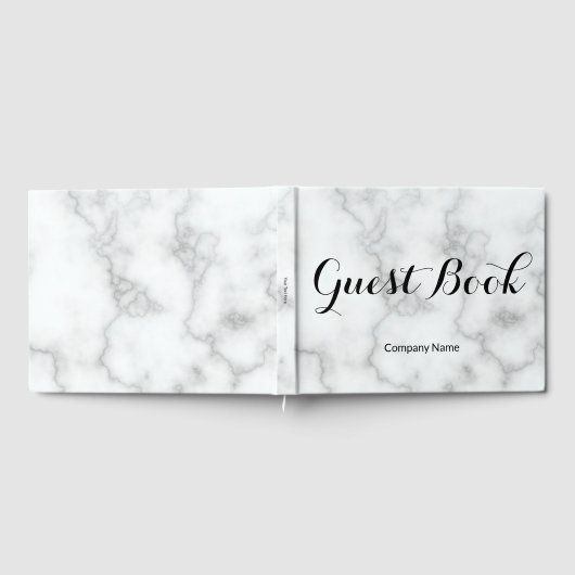 Bedrijfs Faux Wit Marmer Bedrijfsnaam Sjabloon Gastenboek (Volledig)