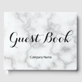 Bedrijfs Faux Wit Marmer Bedrijfsnaam Sjabloon Gastenboek (Voorkant)