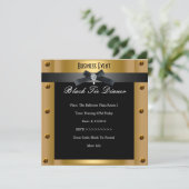 Bedrijfs Formele Zwarte Stropdas Gold Metal Kaart (Staand voorkant)