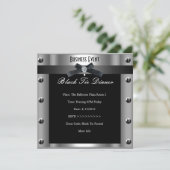 Bedrijfs Formele Zwarte Stropdas Silver Metal Kaart (Staand voorkant)