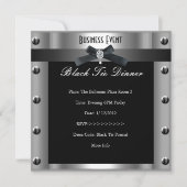 Bedrijfs Formele Zwarte Stropdas Silver Metal Kaart (Voorkant)