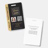Bedrijfs Foto QR Code Vaccinatie ID Badge (Voor- en achterkant)