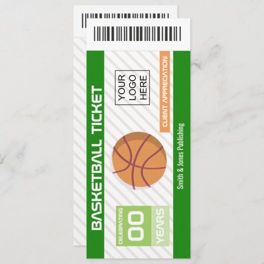Bedrijfs Functie Basketball Event Ticket Kaart (Voorkant / Achterkant)