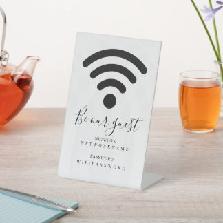 Bedrijfs Gast Wifi Wachtwoord en Netwerk Reclamebord Met Voetstuk