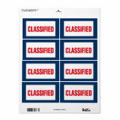Bedrijfs GECLASSIFIEERD Etiket (Groot) (Full Sheet)