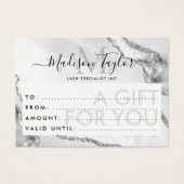 Bedrijfs Gift Certificaat Zilver Glitter Agate Visitekaartje (Voorkant)