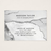 Bedrijfs Gift Certificaat Zilver Glitter Agate Visitekaartje (Achterkant)