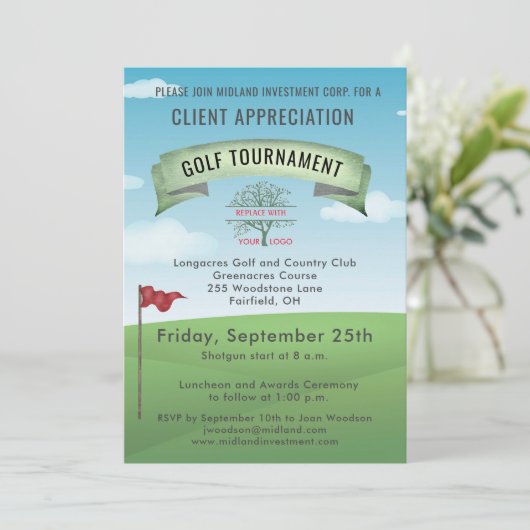 Bedrijfs Golftoernooi  Kaart (Staand voorkant)