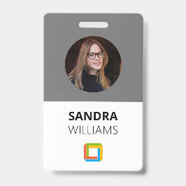 Bedrijfs Grijs identiteitskaart van de Werknemer v Badge